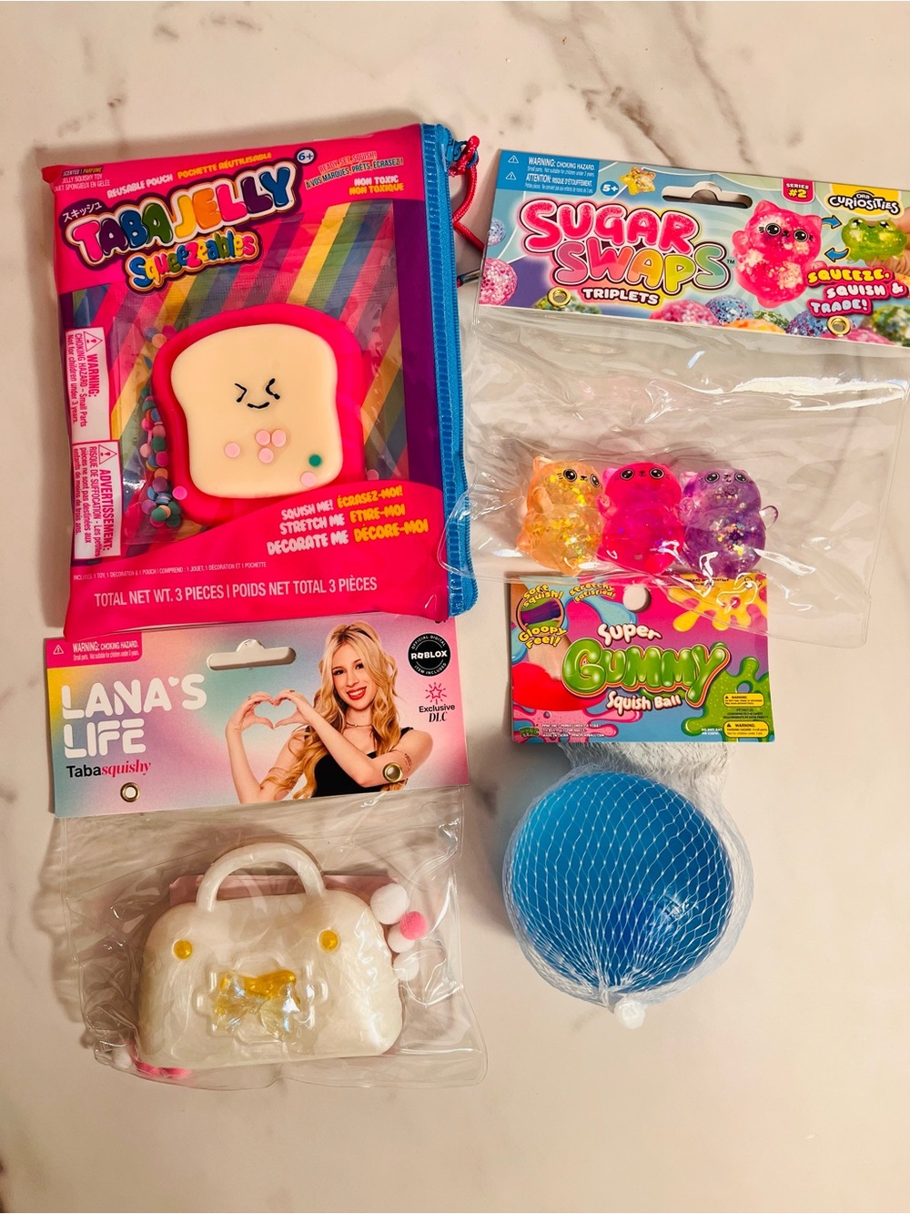 Sugar Swaps Triplets Kittens, Super Gummy Squishball, Taba Jelly Toast, Lana’s